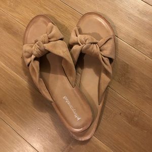Jeffrey Campbell suede slide ons